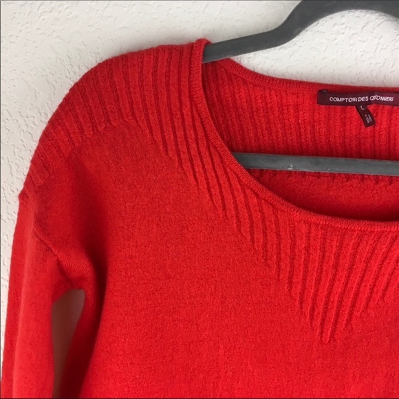 3/$15! Comptoir Des Cotonniers Red Wool Sweater - Picture 5 of 8